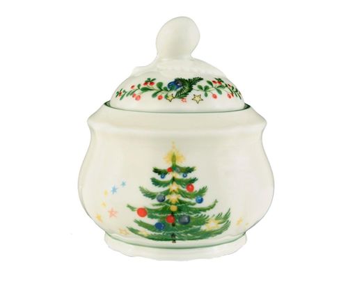 Zuckerdose "Marie Luise Weihnachten", aus Porzellan. - Weiß - 1