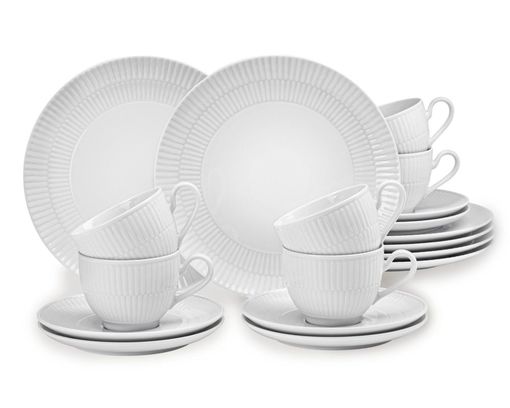 18-teiliges Kaffeeservice-Set "Amina", weiß - Weiß - 1