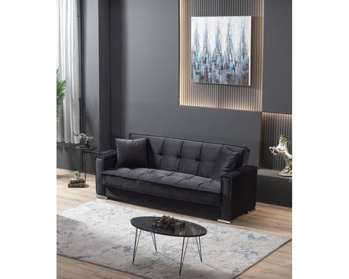 Verwandlungssofa "Jericho", ca. 140x197 cm - Schwarz - 1