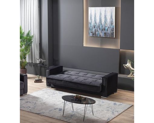 Verwandlungssofa "Jericho", ca. 140x197 cm - Schwarz - 2