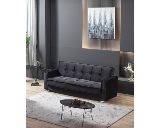 Verwandlungssofa "Jericho", ca. 140x197 cm - Schwarz - 4