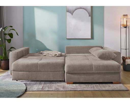 Bigsofa "Johann", leger, inkl. Gästebettfunktion und Bettkasten - Taupe - 2