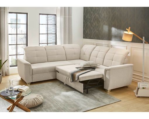 Wohnlandschaft "Jonathan", leger, mit Gästebett, Stauraum & Relaxfunktion - Beige - 5