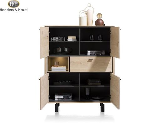 Highboard "Livada" Henders & Hazel Wildeichen Furnier Natur, LED Beleuchtung - braun/Wildeiche Natur - 3