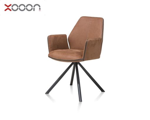 XOOON Armlehnstuhl "Kane", braun mit Drehgestell - Cognac - 2