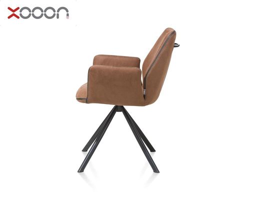XOOON Armlehnstuhl "Kane", braun mit Drehgestell - Cognac - 3