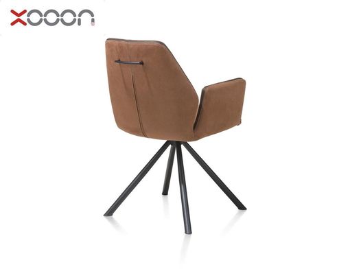XOOON Armlehnstuhl "Kane", braun mit Drehgestell - Cognac - 4
