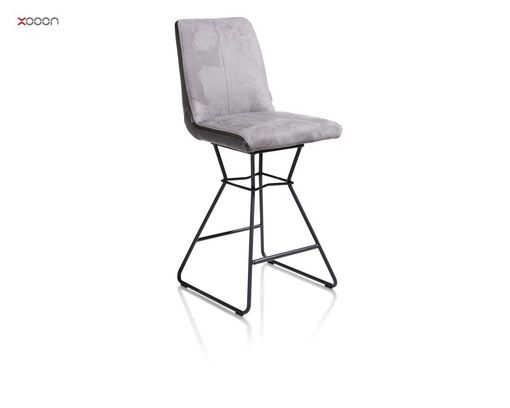 XOOON Tresenstuhl "Arwen" Steelgrey, Kufengestell schwarz, 180 Grad drehbar - Steelgrey - 1