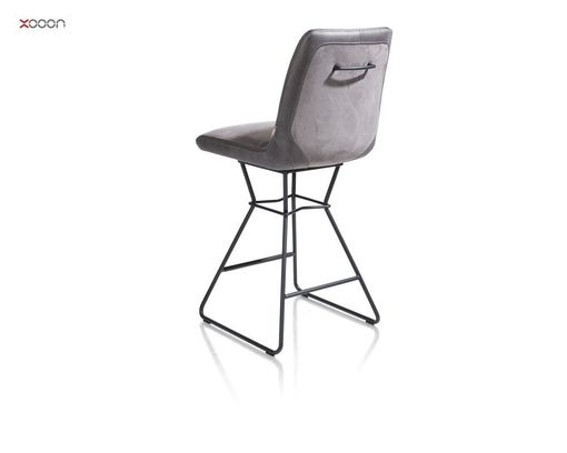 XOOON Tresenstuhl "Arwen" Steelgrey, Kufengestell schwarz, 180 Grad drehbar - Steelgrey - 3