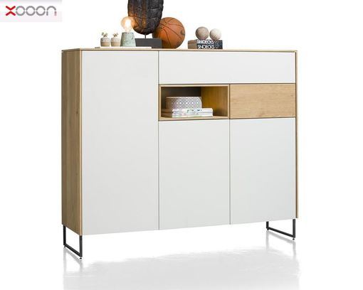 XOOON Highboard "Darwin" ca. 160x135 cm - Eiche / weiß - 1