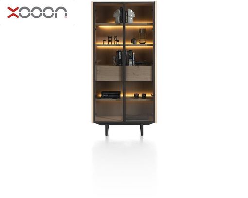 XOOON Vitrine "Modali", natur, mit LED-Beleuchtung - Natur - 1