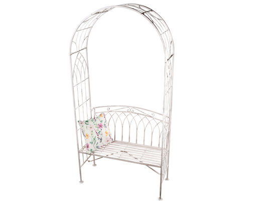 Bank mit Rosenbogen - Weiß - 1