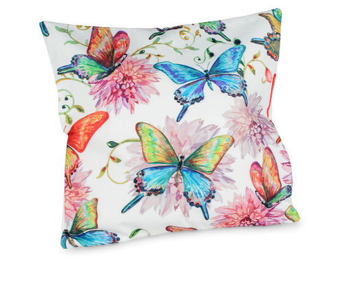 Kissen mit Schmetterlingmotiv, ca. 45x45 cm - Mehrfarbig - 1