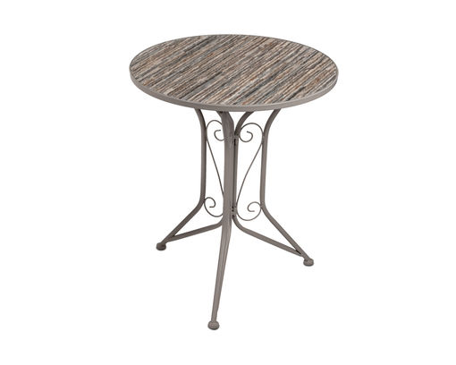 Gartentisch "Old Castle", rund, ca. 60 cm Durchmesser - Grau - 1