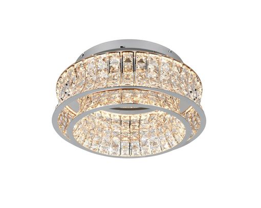 LED-Deckenleuchte "Zevion" mit transparentem Kristallglas - Chrom/Transparent - 1