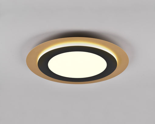 LED-Deckenleuchte "Morgan", integrierter Dimmer, Nachtlicht - Schwarz/Gold - 1