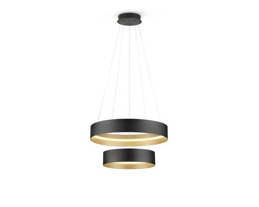 Musterring LED-Pendelleuchte "Loop", Up-and-Down-Beleuchtung - Schwarz/Gold - 2