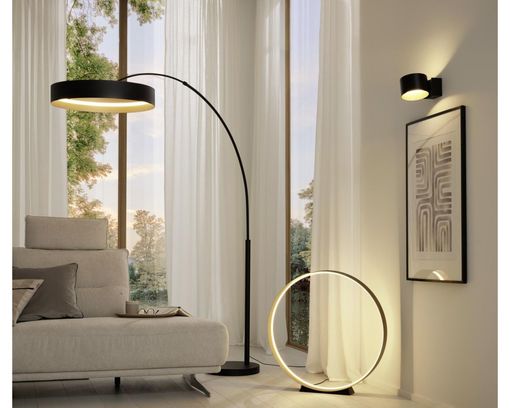 Musterring LED-Stehleuchte "Loop", Up-and-Down-Beleuchtung - Schwarz/Gold - 2