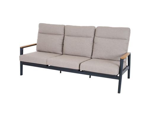 3er-Bank "Cortina", Rope-Geflecht, Teakholz - Sand/Anthrazit - 1