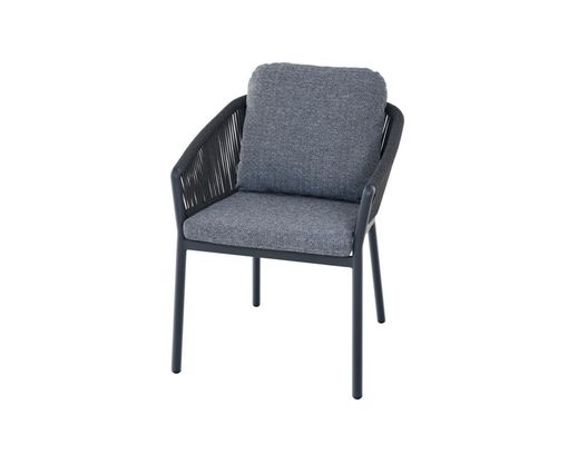 Stapelsessel "Merano" mit Rope-Geflecht, dunkelgrau/anthrazit - Dunkelgrau/Anthrazit - 1