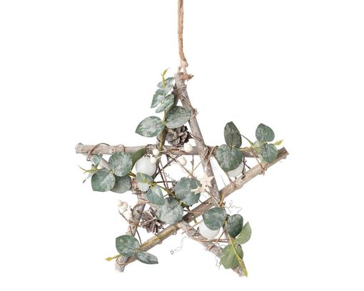 Hänger in Sternform, ca. 30 cm - Braun/Grün - 1