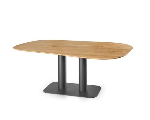 Musterring Esstisch "Helvin", organische Form - Braun/Schwarz - 1