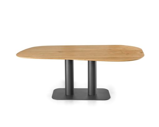 Musterring Esstisch "Helvin", organische Form - Braun/Schwarz - 3