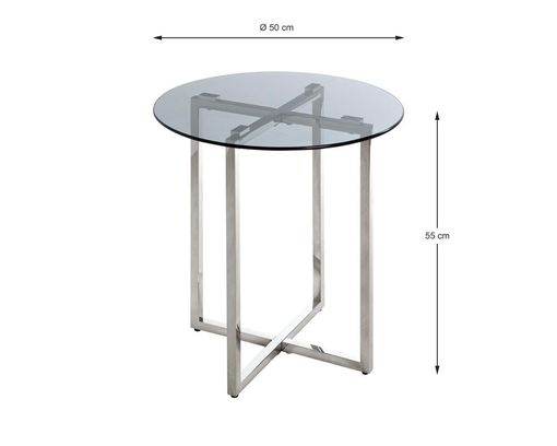 Beistelltisch "Ricardo" ca. 55x50 cm - Grau / Silberfarben - 3