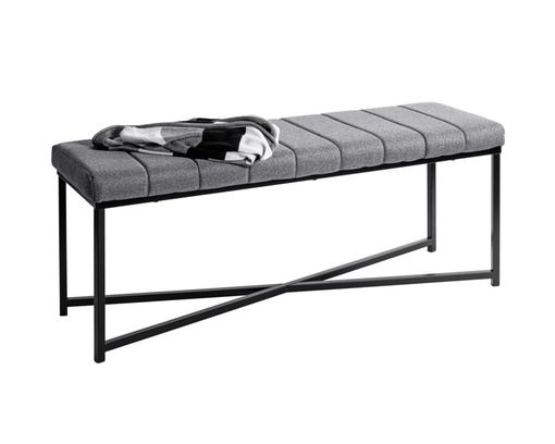 Bank "Heek", ca. 118x47x38 cm - Grau/Schwarz - 1