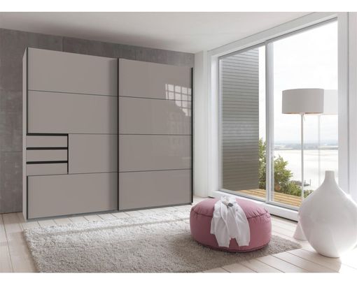 Schwebetürenschrank "Wiesbaden", ca. 225x208 cm - Saharagrau - 1