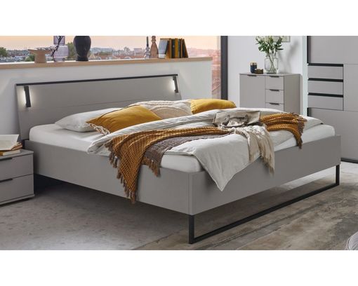 Futonbett "Wetter", ca. 180x200 cm - Saharagrau / Absatz Graphit - 1