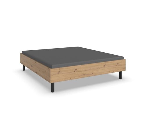 Futonbett "Wellington", ca. 180x200 cm - Schwarz/Holz - 1