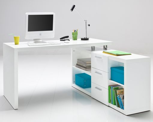 Schreibtisch Heven In Weiss Hochglanz Schreibtische Mobel Turflon Online Shop