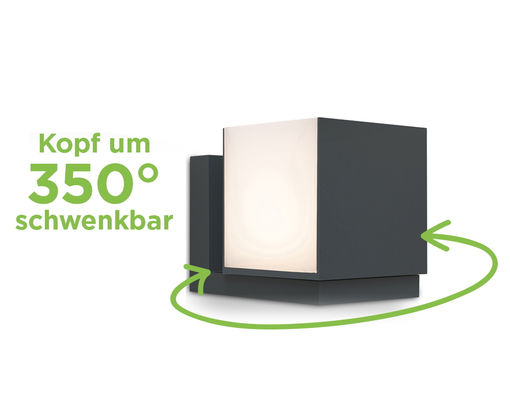 LED-Außenwandleuchte "Cuba" mit schwenkbarem Kopf - Anthrazit - 3