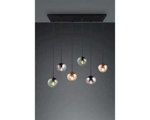 Interliving Pendelleuchte 9350, 6-flammig, multicolor - Grün/Braun/Grau - 1