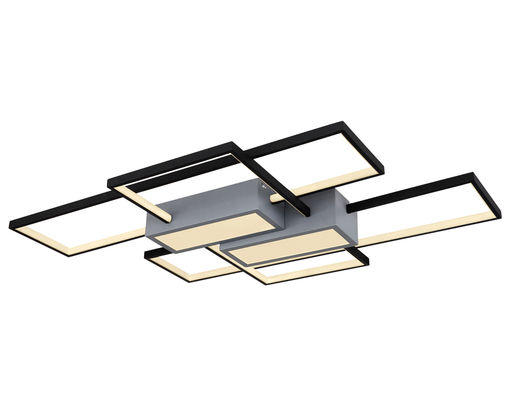 LED-Deckenlampe "Aigina", dimmbar, Memory-Funktion, Nachtlicht - Grau/Schwarz - 1