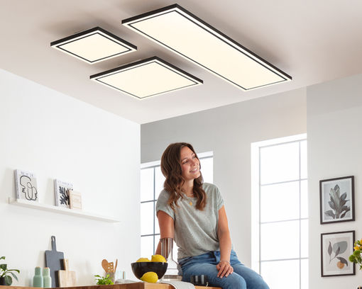 LED-Deckenleuchte "Tuya", ca. 30x30 cm - Schwarz - 2