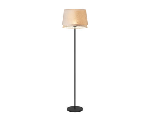 Stehlampe "Tabley" Stahl/Textil - Beige/Braun - 1