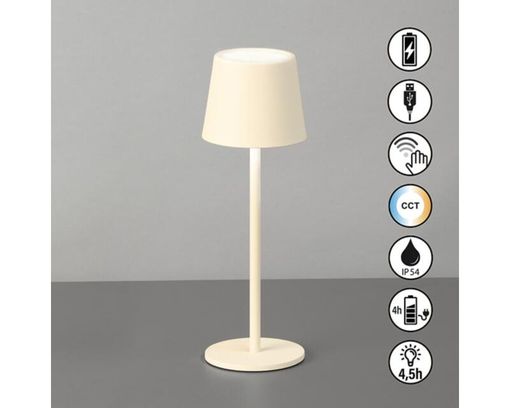 LED-Tischleuchte "Roxi" inkl. USB-Kabel und Touchdimmer, sand - Sandfarben - 1