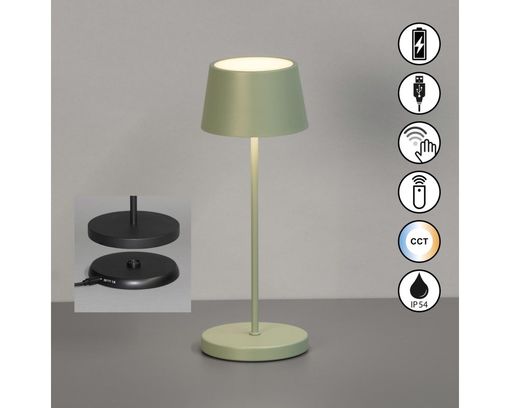 LED-Tischleuchte / Akkuleuchte "Asena", grün, dimmbar - Grün - 1