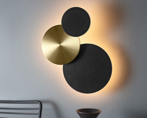 LED-Wandleuchte "Tilda", dimmbar - Schwarz/Gold - 1