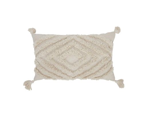 Roomio Kissenhülle No. 9406, vorderseitig getuftet, mit Quasten - Beige - 1