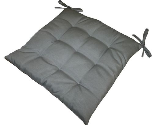 Stuhl-Sitzkissen mit Bindeband, ca. 40x40 cm, silber - Silber - 1