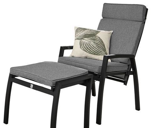 Hocker "Sondrino", outdoor, ca. 60x47x45 cm - Silber/Schwarz - 3