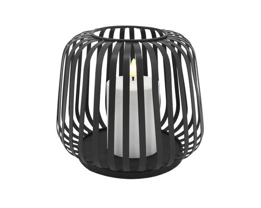 Laterne inkl. Solar-Kerze, Eisen, grau - Grau - 2