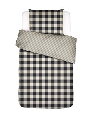 Satin Bettwäsche-Garnitur "Chess", ca. 155x200 cm anthrazit - Anthrazit/Weiß - 1