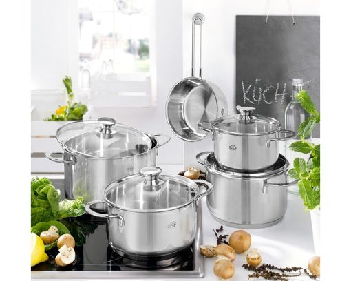 5-teiliges Topfset "Bordeaux" - Silber - 2