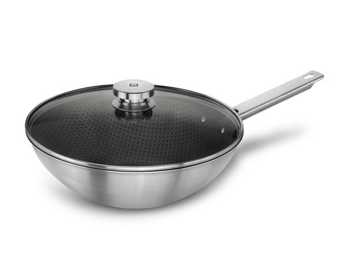 Wok aus Edelstahl - Silber - 1