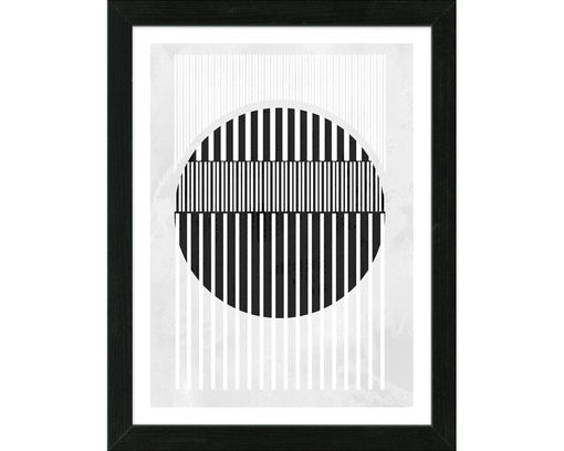 Kunstdruck "Lines and Shapes II" gerahmt, ca. 35x45 cm - Schwarz/Weiß/Hellgrau - 1