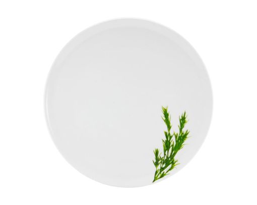 Pizzateller "Rosmarin", ca. 33 cm - Weiß mit Rosmarin-Dekor - 1